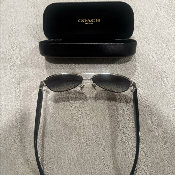 Coach Sunglasses Aviator Olivia 901511 Silver Black W/ Gray Lens main image 7